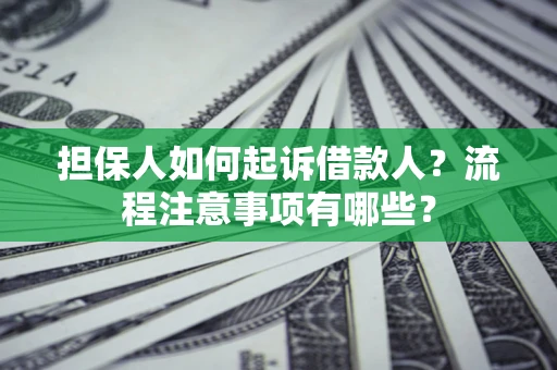 北京担保人如何起诉借款人？流程注意事项有哪些？